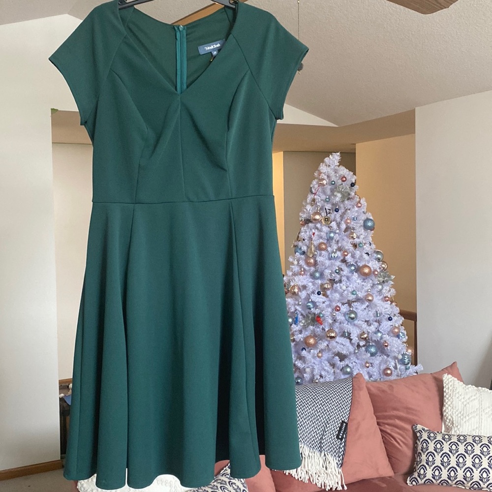 Emerald green A-line dress.  Modcloth 1X.  Tried on but never worn.